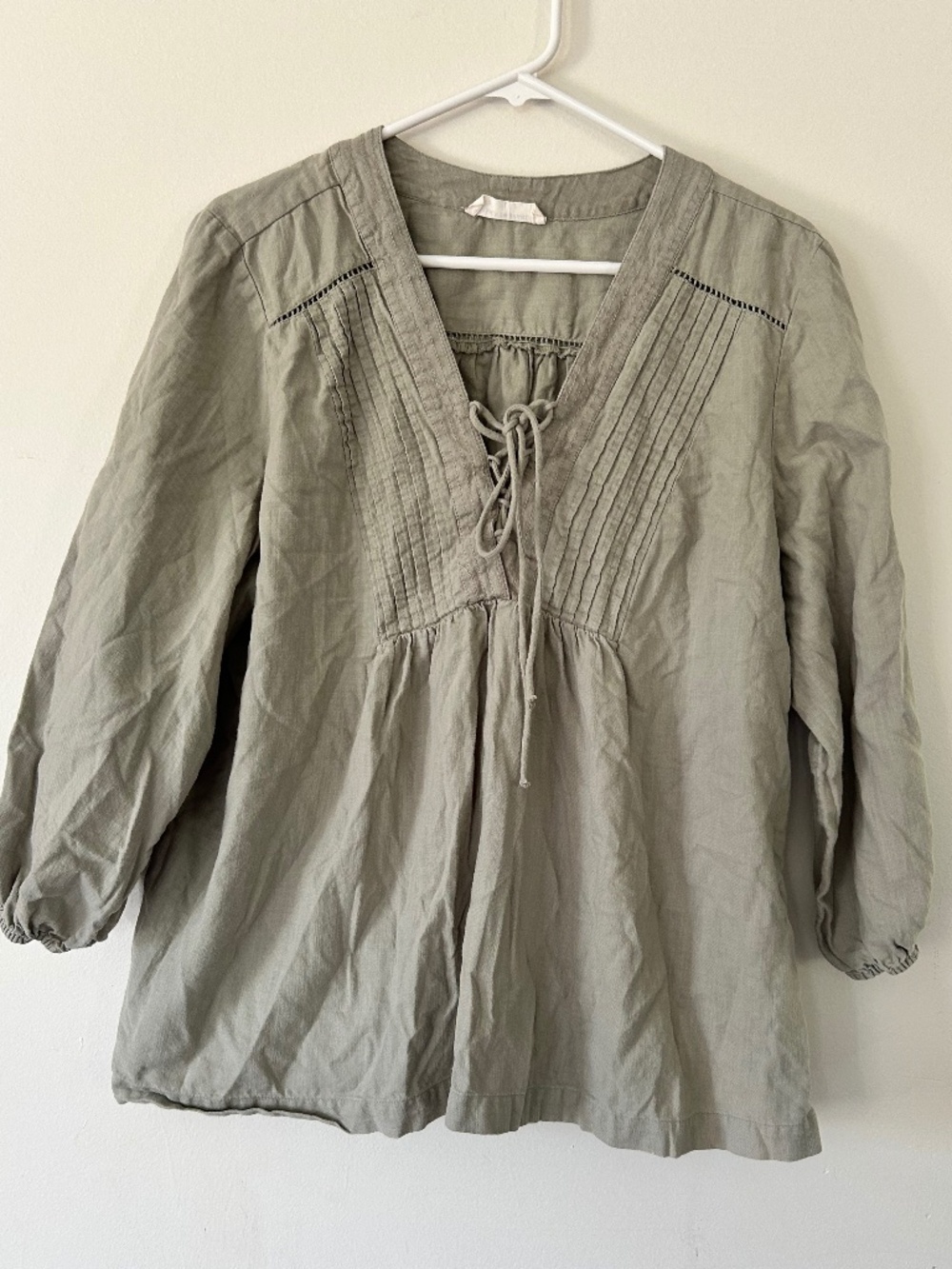 🎃Cotton & Lace Peasant Top by Lucky Brand